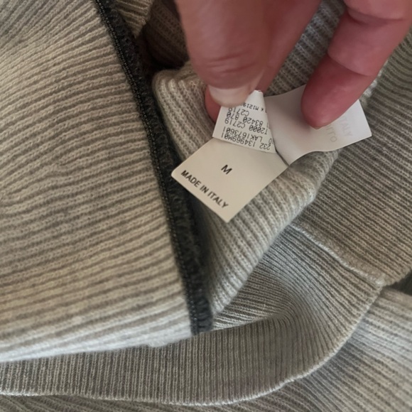 NWT Brunello Cucinelli 100% Cashmere Rib Bell Monili Cuff Made Italy Size M - Picture 4 of 11